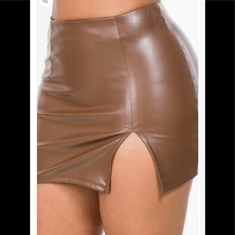 Luxe Faux Mini Skirt (BLACK)